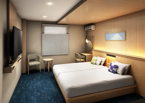 富士ビューキングの客室を入口から見た内観