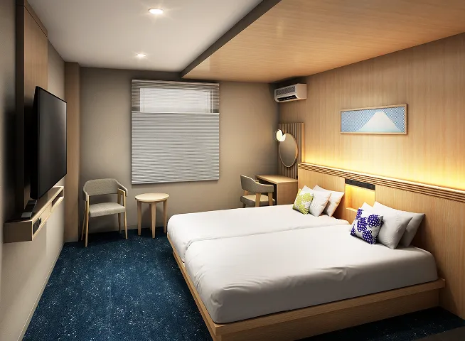 富士ビューキングの客室を入口から見た内観