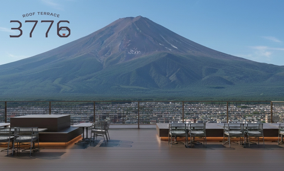 屋上ラウンジ「3776」から見える富士山